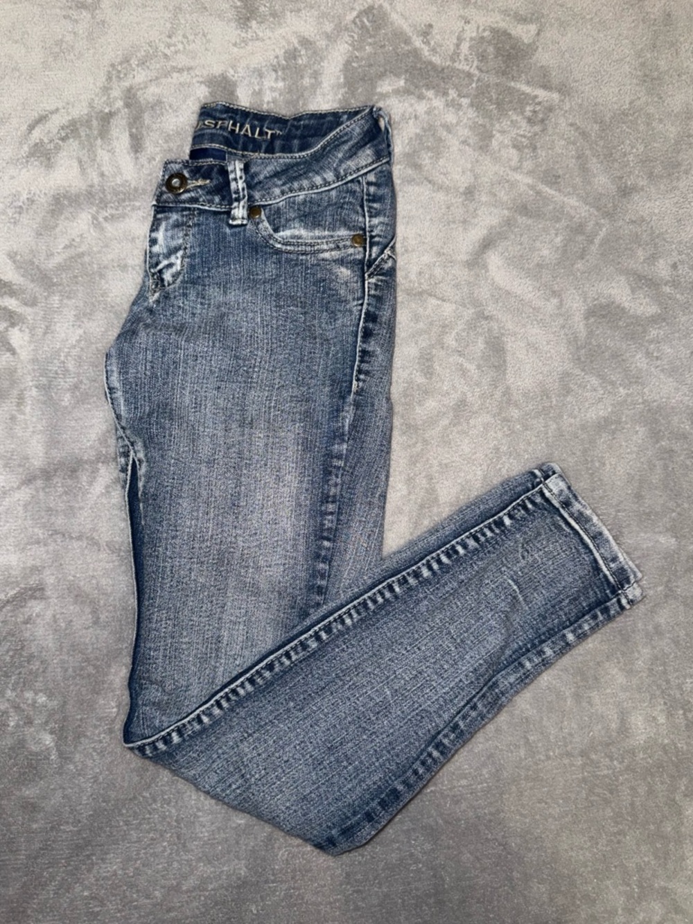 Blue Asphalt Skinny Jeans Women’s Size 00S Medium Wash Stretch Denim